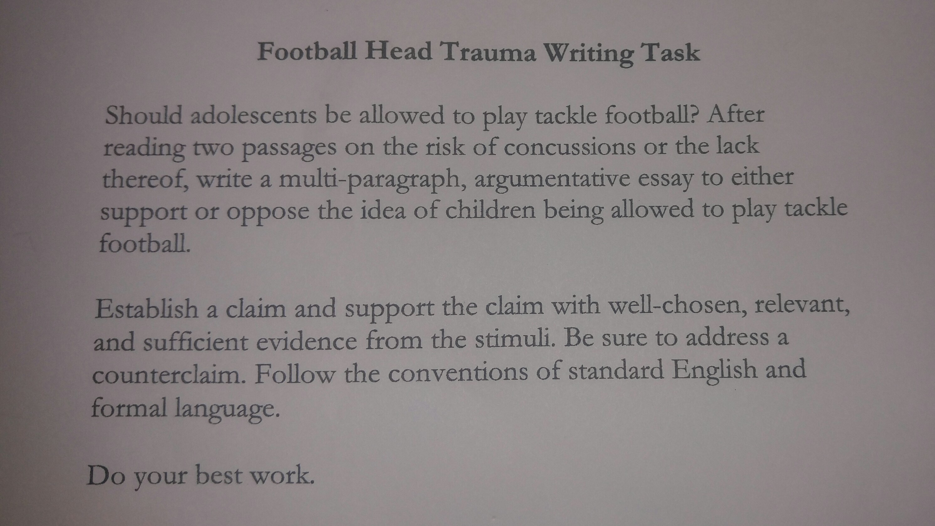 Football head trauma research papers